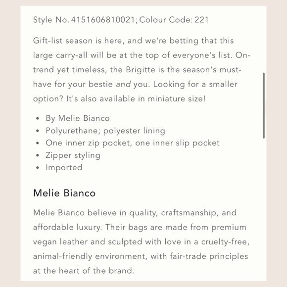 👜 BRIGITTE SATCHEL MELIE BIANCO CREAM BEIGE PEACH FAUX LEATHER ANTHROPOLOGIE - Picture 6 of 8